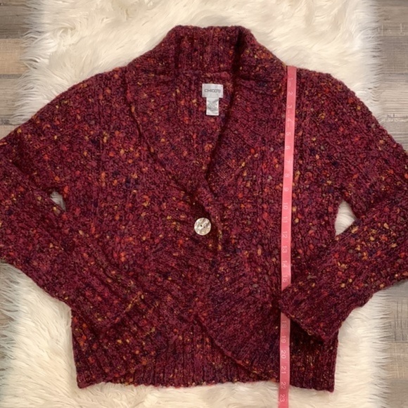 Chico’s textured one button cardigan sweater M - Picture 7 of 7